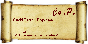 Császi Poppea névjegykártya