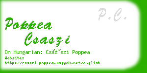 poppea csaszi business card